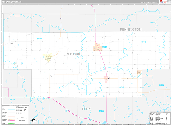 Red Lake County, MN Zip Code Map